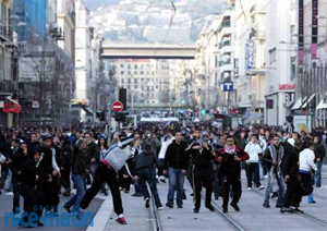 Violence broke out at an Arab demonstration in Nice, France against the war in Gaza.